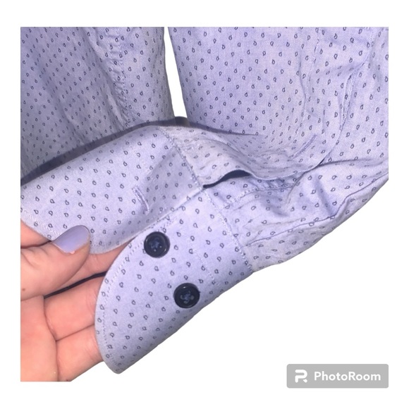 2/$14 💀 | Leon Henry | Men’s XXL Dress Shirt | Blue & Black - Picture 6 of 6